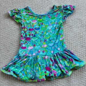 Muse threads mermaid geo print bamboo ruffle top